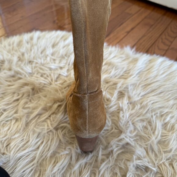 Camel suede block heel western look boot- size 7.5 - Picture 8 of 14